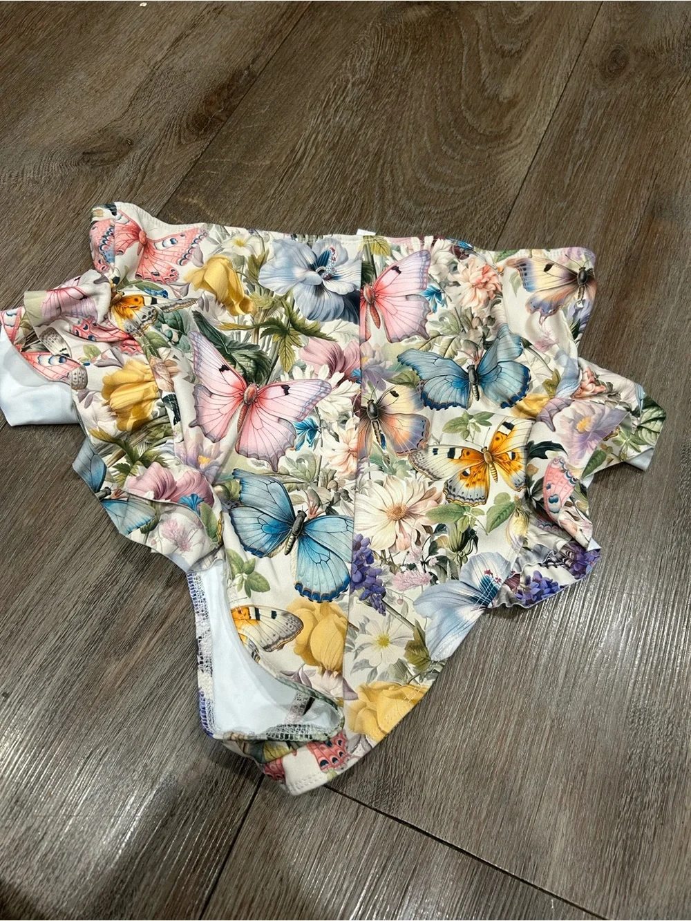 Selkie The Elder Ruffle Bikini Bottoms - Cream Floral
